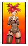  1girl asuna_(pokemon) breasts female gym_leader nail_polish pokemon pokemon_(game) pokemon_oras red_hair revtilian 