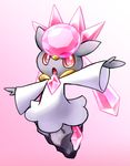  crystal diancie dress manticore666 no_humans open_mouth pokemon pokemon_xy red_eyes simple_background solo 