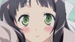  1girl animated animated_gif black_hair blush breasts close-up green_eyes kono_naka_ni_hitori_imouto_ga_iru! large_breasts long_hair pov school_uniform tsuruma_konoe 