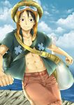  1boy bag hat male_focus monkey_d_luffy one_piece one_piece:_strong_world shorts solo 