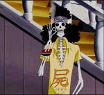  1boy animated animated_gif black_hair brook one_piece skeleton smoke smoking solo 