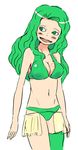  1girl amazon bikini_top boa_sandersonia green_hair one_piece single_thighhigh solo 