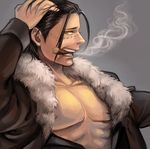  1boy cigar male_focus one_piece open_shirt shirt sir_crocodile smoke smoking solo 