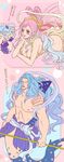  1boy 1girl blue_hair brother_and_sister fukaboshi mermaid merman monster_boy monster_girl one_piece pink_hair prince princess shirahoshi siblings 