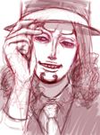  cp9 facial_hair glasses goatee hat male_focus one_piece rob_lucci sketch top_hat 