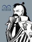  1boy male_focus marine mohawk momonga mustache one_piece solo 
