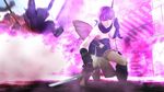  1girl 3d anklet ayane_(doa) bare_shoulders breasts cleavage headband japanese_clothes jewelry large_breasts purple_hair ribbon scarf sengoku_musou sengoku_musou_2 sword weapon 