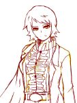  1girl belt chou_shittou_caduceus frilled_shirt frills lab_coat shirt short_hair sketch upper_body valerie_blaylock white_background 