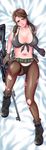  absurdres bikini brown_hair dakimakura front-tie_top gun highres looking_at_viewer metal_gear_(series) metal_gear_solid_v pantyhose quiet_(metal_gear) sniper_rifle solo swimsuit torn_s weapon 