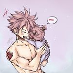  1boy fairy_tail father_and_daughter natsu_dragneel red_hair smile tagme 