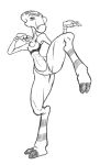  2016 2_toes 3_fingers alien disney draw-fiend female grand_councilwoman greyscale hi_res lilo_and_stitch monochrome on_one_leg raised_leg simple_background sketch skinny standing thick_thighs toes white_background 