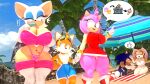 &lt;3 ?! absurd_res amy_rose anthro armwear bat beach bedding black_clothing blanket canid canine chao_(sonic) clothed clothing cloud cream_the_rabbit dessert dress elbow_gloves emoji eulipotyphlan exclamation_point eyewear eyewear_on_head female food fox genitals gesture gloves goggles goggles_on_head group handwear hedgehog hi_res ice_cream lagomorph legwear leporid leviantan581re looking_down looking_up male mammal miles_prower motion_lines no_underwear onomatopoeia outside palm_tree panties pink_clothing plant popsicle popsicle_in_mouth print_clothing print_panties print_underwear pussy question_mark rabbit red_clothing rouge_the_bat seaside sega size_difference smile smirk smirking_at_partner sonic_the_hedgehog sonic_the_hedgehog_(series) sound_effects speech_bubble stockings swimming_trunks swimwear text thigh_highs thumbs_up tree trio umbrella underwear