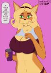 activision anthro bandicoot big_breasts blonde_hair breasts coco_bandicoot crash_bandicoot_(series) darkito420 digital_media_(artwork) female green_eyes hair hi_res looking_at_viewer mammal marsupial simple_background smile solo text