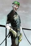  1boy batman_(series) dc_comics green_hair male_focus scar solo the_joker 