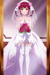  1girl dress flower smile solo standing stitched tokonome_mamori valkyrie_drive valkyrie_drive_-mermaid- wedding_dress white_dress 