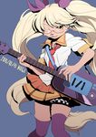  blonde_hair dog furry glasses guitar instrument one_eye_closed retoree school_uniform show_by_rock!! thighhighs twintails 