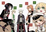  6+girls animal_ears ascot asymmetrical_hair au_ra bard_(final_fantasy) belt black_coat black_dress black_gloves black_hair black_jacket black_pants blonde_hair breasts cat_ears cat_tail center_frills checkered_hairband chest_strap chinese_commentary cleavage coat commentary_request crossover dragon_horns dragon_tail dress druvis_iii elezen elf expressionless facial_mark feather_hair_ornament feathers final_fantasy final_fantasy_xiv frills gloves green_dress green_eyes grey_eyes grey_hair grin hair_bun hair_ornament holding holding_staff horns jacket kemonomimi_mode lalafell long_hair long_sleeves looking_at_viewer machinist_(final_fantasy) miqo&#039;te multiple_girls no_pupils no_shirt open_mouth orange_hair pants pointy_ears red_eyes regulus_(reverse:1999) reverse:1999 ringed_eyes sandals scales schneider_(reverse:1999) scholar_(final_fantasy) short_hair single_side_bun sitting slit_pupils small_breasts smile sonetto_(reverse:1999) sotheby staff summoner_(final_fantasy) tail thigh_strap two-tone_dress vertin_(reverse:1999) warrior_of_light_(ff14) whisker_markings white_ascot white_dress white_headwear white_jacket white_mage wrist_wrap xunyu_(manyu) 