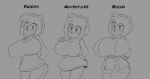 accessory amy_rose anthro big_breasts bottomwear bracelet breasts clothing dress duo duskyer eulipotyphlan female hair_accessory hairband hedgehog hi_res huge_breasts jewelry legwear mammal pants sega smile sonic_boom sonic_riders sonic_the_hedgehog_(series) thigh_highs wristband