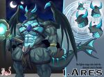 abs anthro areola biped countershade_torso countershading dragon english_text hi_res horn male masterelrest membrane_(anatomy) membranous_wings muscular muscular_anthro muscular_male nipples pecs scalie solo tail text western_dragon wings