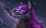 anthro canid canine canis furry mammal melodyofforest night starry wolf