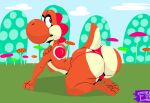 absurd_res big_butt butt emmet_twunks hi_res looking_at_viewer looking_back looking_back_at_viewer male mango_the_yoshi mario_bros nintendo small_waist solo thick_thighs yoshi