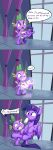  2019 absurd_res age_progression anthro baby_bottle comic cub cutie_mark dialogue dragon duo english_text equine feral friendship_is_magic hi_res horn inside mammal milk_bottle my_little_pony open_mouth signature spike_(mlp) text tsitra360 twilight_sparkle_(mlp) winged_unicorn wings young 