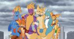 absurd_res activision akazulla anthro bandai_namco bulge canid canine clothing digimon digimon_(species) disney dragon fox group hi_res lombax male mammal miles_prower nick_wilde ratchet ratchet_and_clank scaler scaler_(character) sega sonic_the_hedgehog_(series) sony_corporation sony_interactive_entertainment spyro spyro_the_dragon tongue tongue_out underwear veemon zootopia
