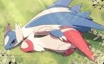  artist_name bird_tail claws closed_eyes commentary latias latios leaf lying no_humans on_grass on_stomach pokemon pokemon_(creature) sana_(sanaa653) sunlight tail twitter_username wings 