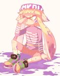  1girl bandaid bandaid_on_nose inkling nintendo pointy_ears sally_(luna-arts) splatoon tentacle_hair 