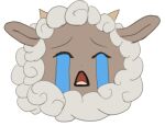 anthro bodily_fluids bovid caprine crying emoji eyes_closed flat_colors lamball mammal meme open_mouth pal_(species) palworld sheep simple_background sob sobbing solo sunstripe tagme tears white_background