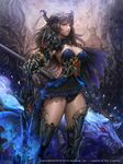  armor cleavage horns legend_of_the_cryptids monster nax_(lagais) no_bra pantsu sword thighhighs 