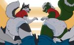 ageplay anthro assisted_exposure barn canid canine canis clothing diaper domestic_dog duo embarrassed husky infantilism leo_(barn) male male/male mammal mephitid nordic_sled_dog pantsing public roleplay ron_(greenpanunk) siberian_husky skunk spitz underwear
