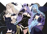  3girls aqua_(fire_emblem_if) armor artist_request ass blue_hair breasts camilla_(fire_emblem_if) dancer dress eyes_closed female fire_emblem fire_emblem_if kamui_(fire_emblem) long_hair multiple_girls my_unit_(fire_emblem_if) nintendo panties pointy_ears purple_hair underwear white_hair 