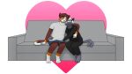 &lt;3 2_tails 4_toes 5_fingers absurd_res anthro arm_around_back arm_around_partner black_bottomwear black_clothing black_hoodie black_pants black_topwear bottomwear brown_body brown_eyes brown_fur clothing domestic_cat duo ender_arcana eye_contact feet felid feline felis fingers fur ghatos ghatos_(ghatos) grey_body grey_fur hand_on_leg hand_on_side hand_on_thigh hi_res hoodie hug looking_at_another male mammal multi_tail orange_body orange_fur pants partners resting_on_partner shadow shirt shorts simple_background smile smiling_at_each_other t-shirt tail toes topwear white_background white_body white_fur yellow_eyes
