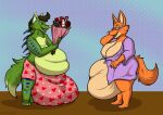  absurd_res bouquet breasts candy canid canine dessert diane diane-foxington female flower food fox furry harikuran hi_res holidays hyper male mammal marshmallow obese overweight plant rose_(flower) valentine&#039;s_day 