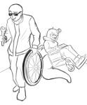 2024 5_fingers anthro bald baryonyx big_tail black_and_white cavemanon_studios clothing dinosaur disability duo eyewear female fingers footwear hair hi_res hoodie human i_wani_hug_that_gator inco_(iwhtg) jacket long_tail male mammal meme monochrome olivia_halford open_mouth paraplegic reptile scalie shoes short_hair sketch skri0_0 slippers smile snout spinosaurid sunglasses tail theropod tools topwear vehicle wheel wheelchair wrench