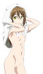  naked nikaidou_mari nipples pussy taimadou_gakuen_35_shiken_shoutai towel transparent_png uncensored vector_trace wet 