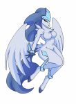 anthro breasts equid equine featureless_breasts female fingers frostallion fur hair hi_res looking_at_viewer mammal mythological_creature mythological_equine mythology nude pal_(species) palworld pegasus pocketpair simple_background solo tierafoxglove white_background white_body wings