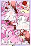 &lt;3 anthro balls big_balls big_breasts big_penis breasts chaos_elfilis chinchillid comic duo english_text female french_kissing generation_4_pokemon genitals hair hi_res kirby kirby_(series) kirby_and_the_forgotten_land kissing lewdchuu_(artist) male male/female mammal nintendo p.k-98 penetration penis pink_body pink_hair pokemon pokemon_(species) pussy rodent sex starly text vaginal vaginal_penetration white_body