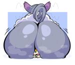 2024 alternate_version_at_source ambiguous_gender anthro between_cheeks big_butt blush bodily_fluids butt butt_smother butt_squish cellulite clenching curled_tail disappearing duo ekkokenight fat_rolls female feral generation_1_pokemon generation_4_pokemon grey_body hi_res huge_butt huge_hips hyper hyper_butt larger_female larger_feral meowth musk musk_clouds nintendo nude overweight overweight_female overweight_feral pokemon pokemon_(species) purugly rear_view simple_background sitting_on_another size_difference smaller_ambiguous smaller_anthro smothering squish sweat sweaty_butt tail tan_body thick_thighs whiskers wide_hips