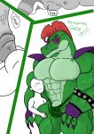 alligator alligatorid anthro big_dom_small_sub big_penis bulge clothing crocodilian dominant duo erection eyewear five_nights_at_freddy&#039;s five_nights_at_freddy&#039;s:_security_breach genitals glasses hi_res human humanoid kogo larger_male male male/male mammal montgomery_gator muscular muscular_male penis reptile scalie scottgames size_difference steel_wool_studios underwear