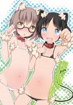  animal_ears bikini megane nekomimi shouji_ayumu swimsuits tail 