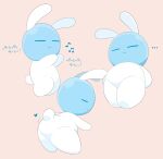 abnarie alien_bunny ambiguous_gender blue_head butt digital_media_(artwork) featureless_butt heart_symbol hi_res lagomorph leporid mammal multiple_poses musical_note nintendo pose rabbit rear_view rhythm_heaven simple_background solo tail tail_motion warioware white_body white_ears white_tail