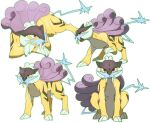  claws commentary_request highres looking_at_viewer lying morio_(poke_orio) multiple_views no_humans open_mouth pokemon pokemon_(creature) raikou red_eyes sitting standing tusks white_background 