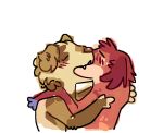 2023 alternate_species anthro anthro_on_anthro bird_dog blue_markings blush blush_lines brown_body brown_fur brown_nose canid canine canis colored_sketch digital_drawing_(artwork) digital_media_(artwork) domestic_dog duo embrace eyes_closed flat_colors floppy_ears fur golden_retriever handpaw head_tuft hunting_dog kissing lop_ears making_out male male/male male_anthro mammal maple_(maple_syrup_art) markings nonbinary_(lore) nude paws redraw retriever romantic romantic_couple simple_background sketch snout spaniel tan_body tan_fur tansy_(tansydrawsnsfw) tansydrawsnsfw teeth trans_(lore) trans_man_(lore) tuft white_background