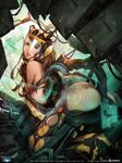  ass breasts evan_lee galaxy_saga heels mecha_musume no_bra stockings thighhighs 