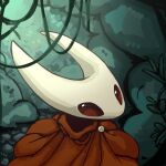  1other cloak highres hollow_knight hornet_(hollow_knight) horns red_cloak red_eyes solo xylo-art 