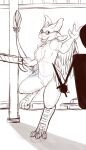  absurd_res ambiguous_gender anthro avali avian black_and_white digital_media_(artwork) drawing eyewear feathers fight glasses hi_res kerolink male melee_weapon monochrome pose sketch sketchysilva solo sword tail weapon 