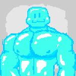  ambiguous_gender digital_media_(artwork) goo_creature htjz-jhon humanoid leo_the_slime_(w.f-7) looking_at_viewer muscular pecs pixel_(artwork) shaded simple_background simple_coloring simple_eyes simple_shading solo 