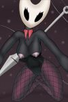 absurd_res anthro arthropod big_breasts black_body breasts clothed clothing digital_media_(artwork) female hi_res hollow_knight hornet hornet_(hollow_knight) hymenopteran insect kiunata nipples simple_background solo team_cherry the_knight_(hollow_knight) vespid wasp